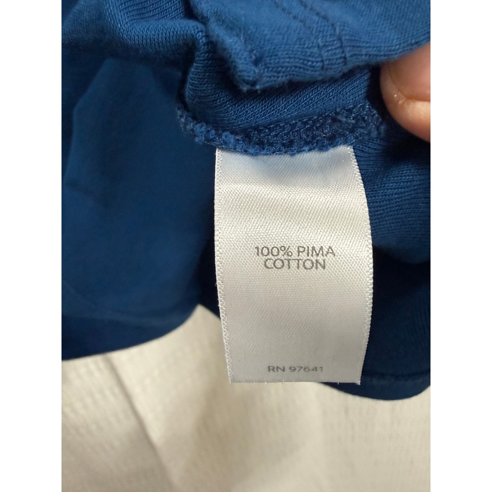 J. Jill Long Sleeve Pima Crew Neck Tee Women LP Blue Excellent‎ Side Vents - Picture 4 of 7
